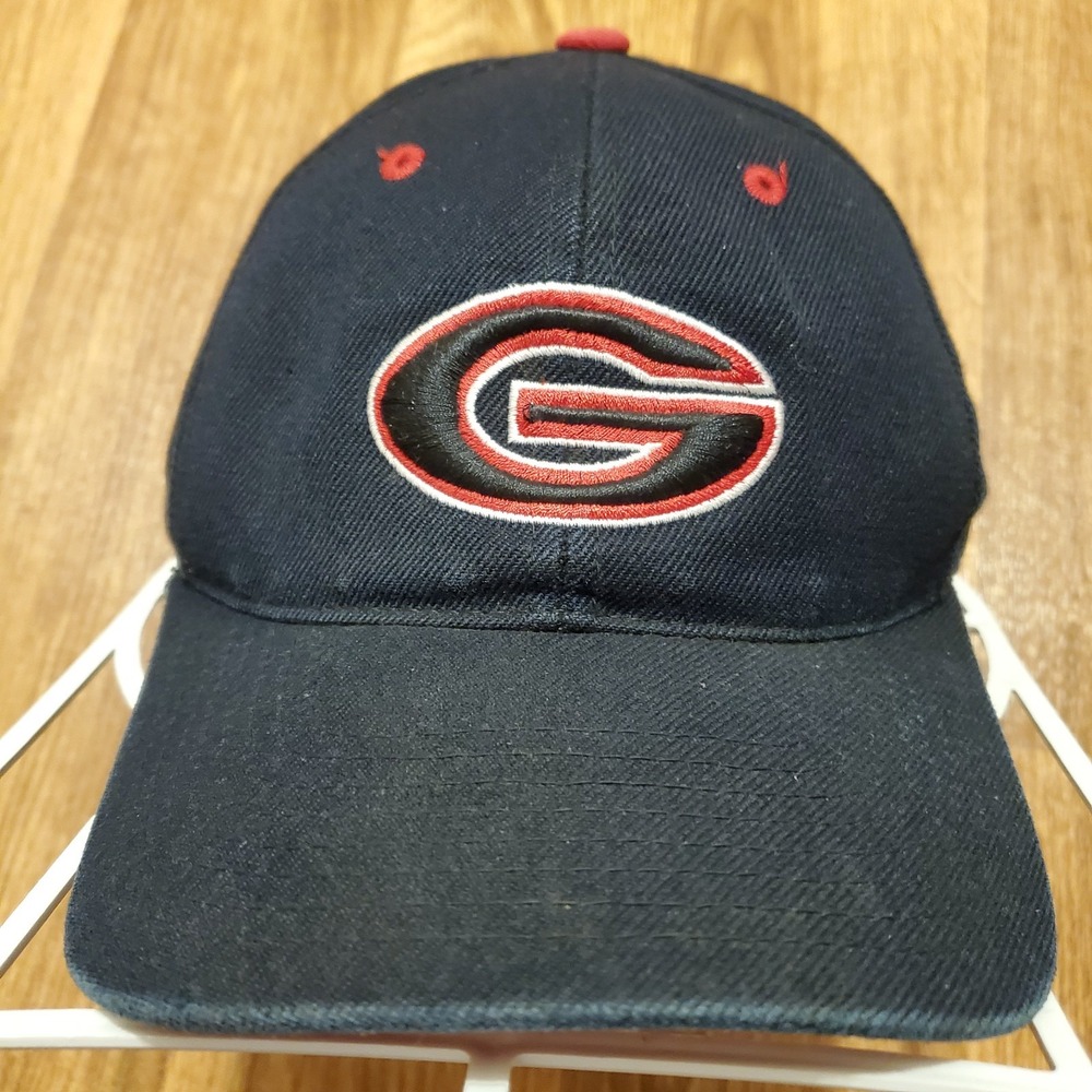 Vtg Y2K Georgia‎ Bulldogs Hat Cap Adult Fitted 7 1/4 Black Top Of The World